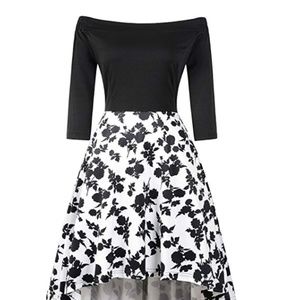 Off The Shoulder High Low Hem Cocktail Dress (NEW)